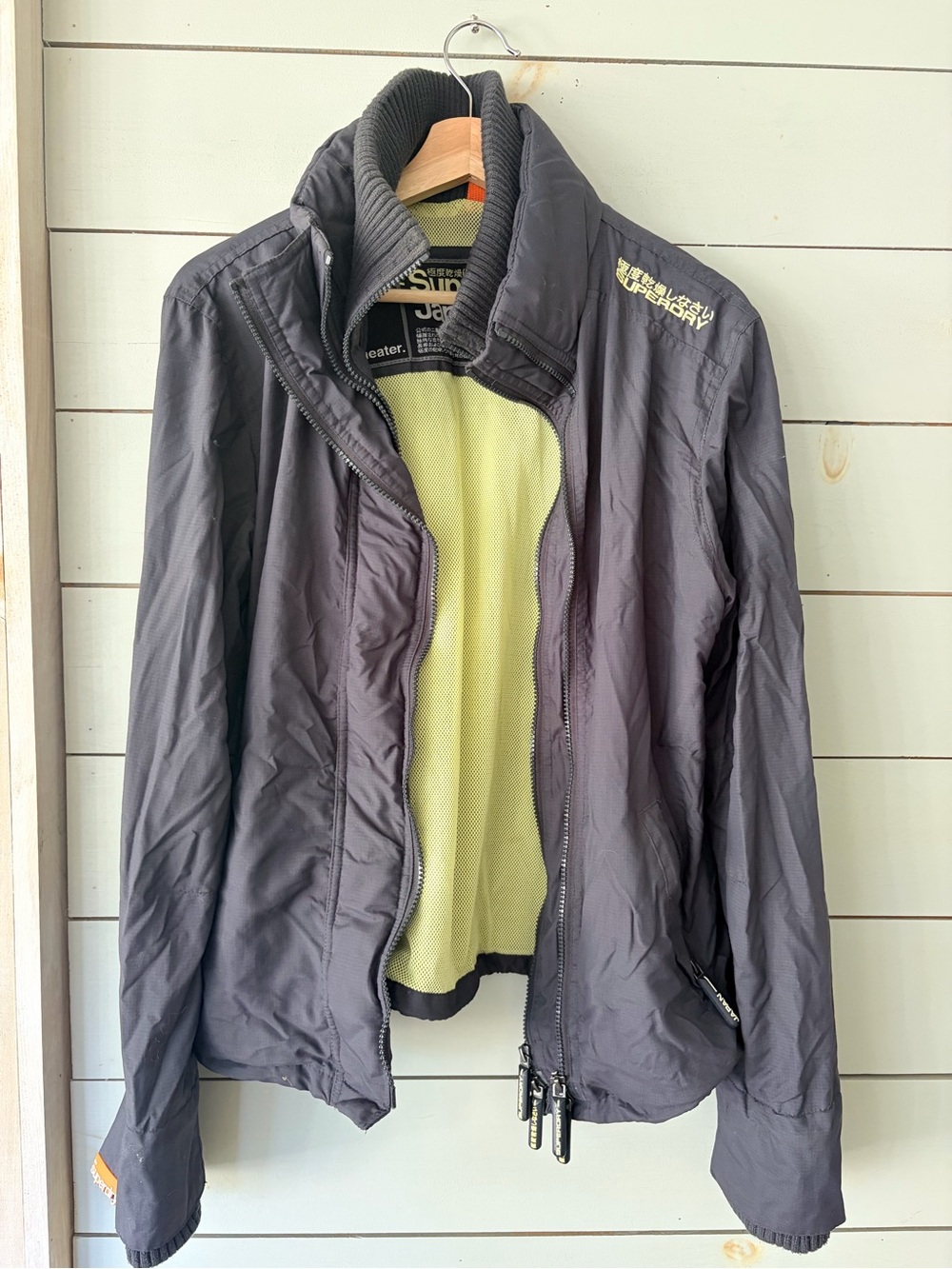 Superdry Japan Windcheater Jacket XL Grey/Yellow